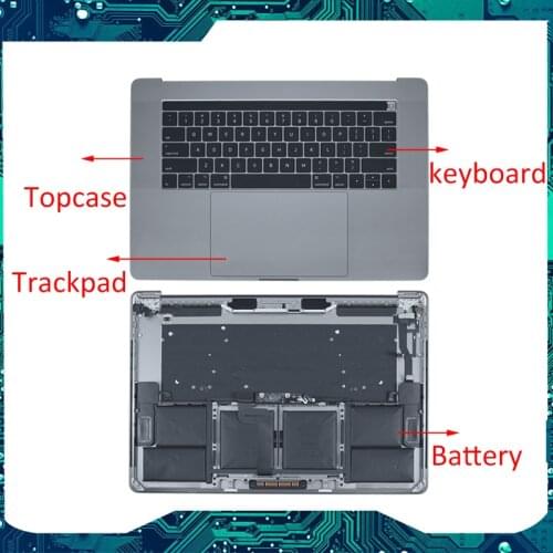 New topcase for Macbook Pro A1707 2016-2017 15" Silver Touch Bar UK Top Case Assembly topcase keyboard battery 661-06378