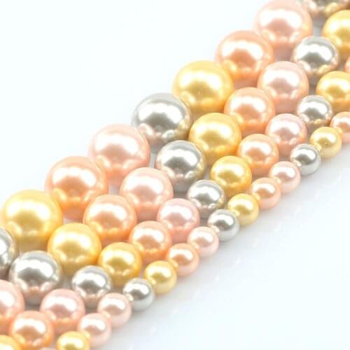 Natural Shell Pearl Beads 6 8 10 12mm Round Loose Spacer Beads For Making Women Diy Jewelry Bracelet Accessories Wholesale 15