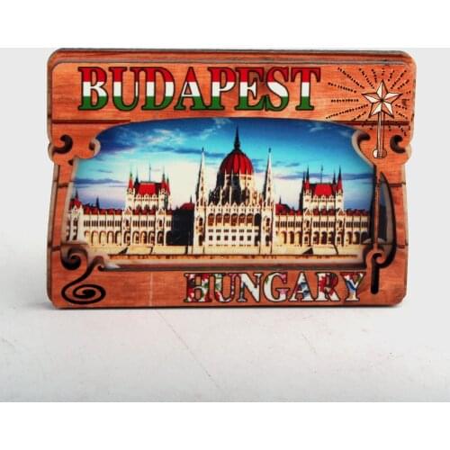 Wooden Fridge Magnet GD YNIA BUDAPUST LONDON MADRID BELGIUM LISBON Travel SouvenirHome Decor