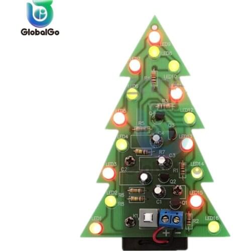 DIY Christmas Trees RGB LED Three Dimensional 3D Christmas Tree Flash Circuit Board Kit Colorful Flash Christma Trees Kit