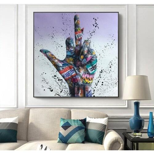 Graffiti Art Gesture Inspirational Canvas Painting Posters and Prints Hip Hop on The Wall Art Picture Cuadros for Living Room