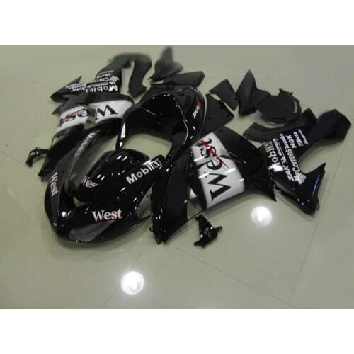 Motorcycle Fairing kit for KAWASAKI Ninja ZX10R 2006 2007 ZX10R 06 07 WEST White gloss black ABS Fairings set+7 gifts SK56