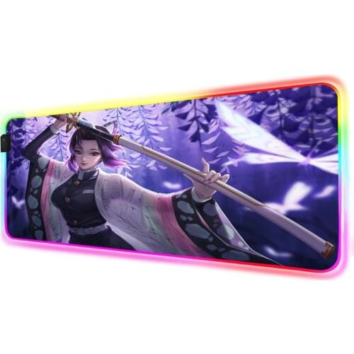 Anime Demon Slayer Kimetsu No Yaiba Computer Mousepad RGB Large Mouse Pad Gamer Carpet Big Mause Pad Desk Play Mat Gaming Desk