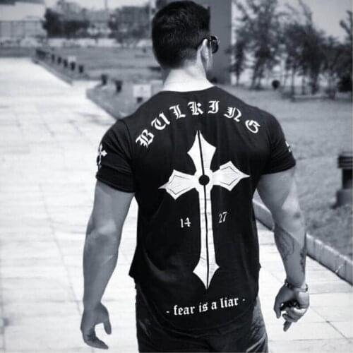 Summer New Leisure Sports Short-sleeved T-shirt Outdoor Jogging Mens Sports Training T-shirt Gyms Fitness Quick-drying Clothes