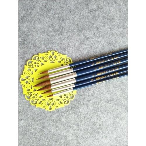 Boutique painting brush tip round 6 pcs/suit weasel hair gouache painting watercolor pen Drawing Art Supplies