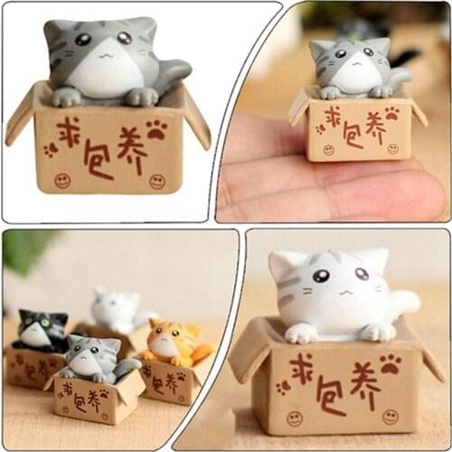 Cute Cat Resin Craft Cute Miniature Figurine Plant Pot Fairy Resin Hand-painted Mini Animal Fairy Garden Decor Gifts