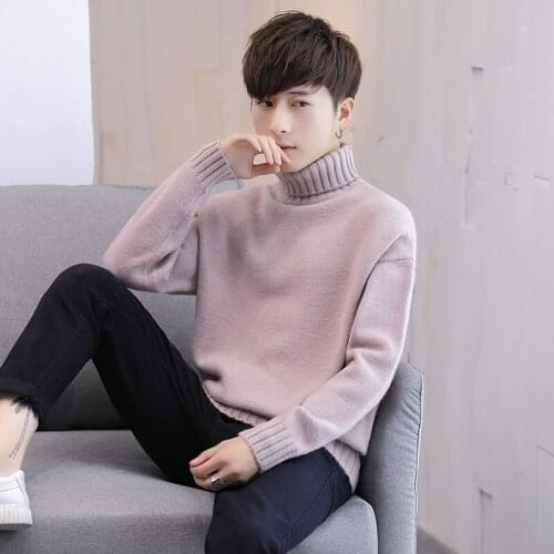 2020 new Mens Turtleneck Sweater Winter Korean Loose Sweater Trend Student Personality Wild Couple Knitwear