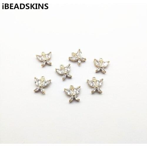 New arrival!14x13mm 30pcs Copper/Zircon butterfly Charm for Jewelry Findings Necklace Earrings parts,hand Made Jewelry DIY