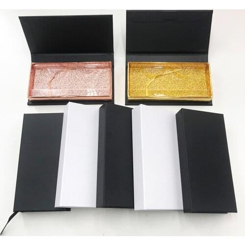 NEW Style Black White Magnetic Case 10pcs Wholesale Eyelash Packaging Box 10mm-25mm Mink Lashes Support Private Customized Logo