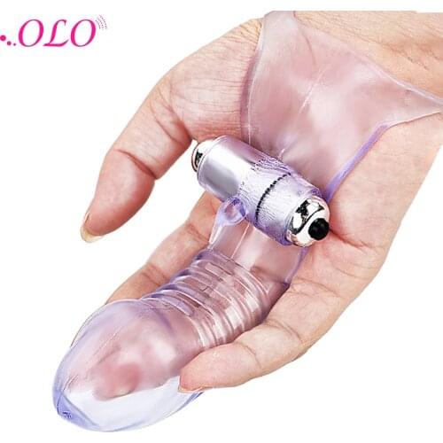 OLO Chastity Clitoris Stimulator Silicone Finger Sleeve G Spot Climax Vibrator Sex Toys For Women Adult Products