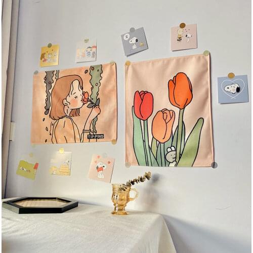 Hanging Cloth Background Fabric Ins Girl Room Decoration Dormitory Bedroom Wall Bedspread Cloth anime tapestry