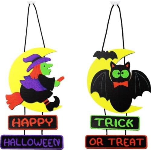Halloween Hanging Sign Trick or Treat Decorations Party Home Wall Door Window Pendant Haunted House Yard Party Decor