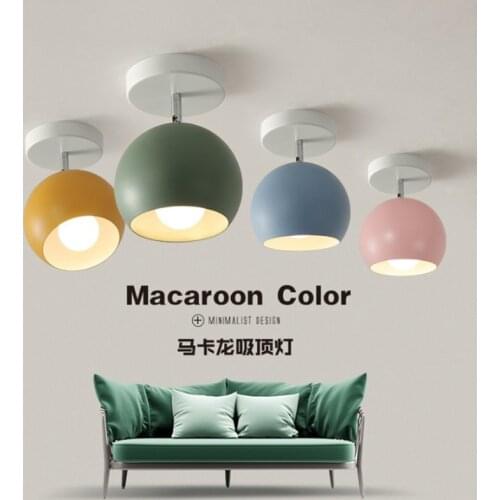 Noridc Wooden Led Ceiling Light Fixture Adjustable Angle Metal Lampshade Colorful Modern Lamp For Corridor Aisel Indoor Creative