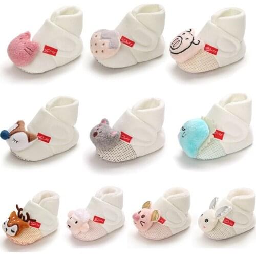 Cute Baby Boy Girl Cartoon Shoes First Walkers Boot Cotton Comfort Soft Anti-slip Warm Shoes