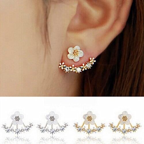 Cute Cherry Earrings Women Flower Earrings Fashion Jewelru Daisy Flower Crystal Hanging Earrings Charm Womens Elegant Earrings