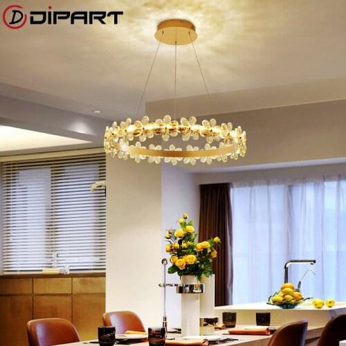 Modern Crystal Chandeliers Lighting Brown Gold Led Lamp For Bedroom Dining Living room deco Ceiling Chandelier lustre suspension