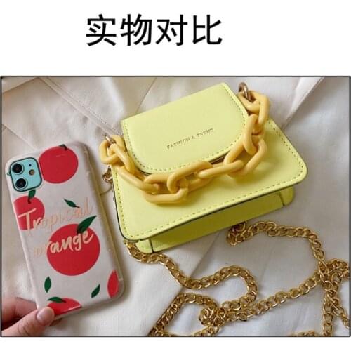 PU Leather Handbags Fashion Mini Crossbody Bag For Women Acrylic Chain Shoulder Bag Female Small Clutch Ladies Coin Purses