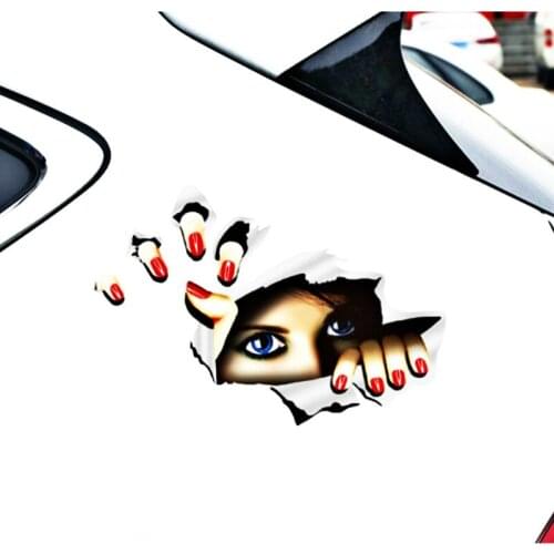 Reflective Car Accessories Beauty Peeping Funny Car Sticker and Decal for Ford Focus 2 3 Bmw X1 X3 Vw Skoda Polo Golf Opel Kia