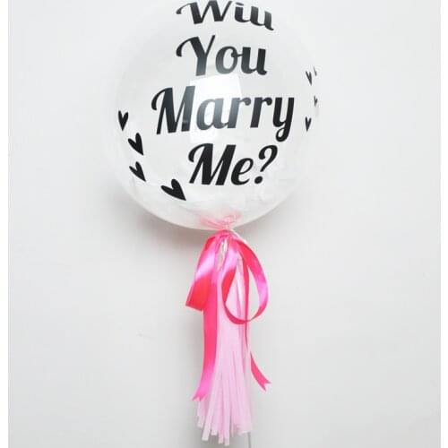 Will you marry me Decoration Clear Balloons bobo Baloon With White Feather For Party Decoration Adults Proposed Ballons