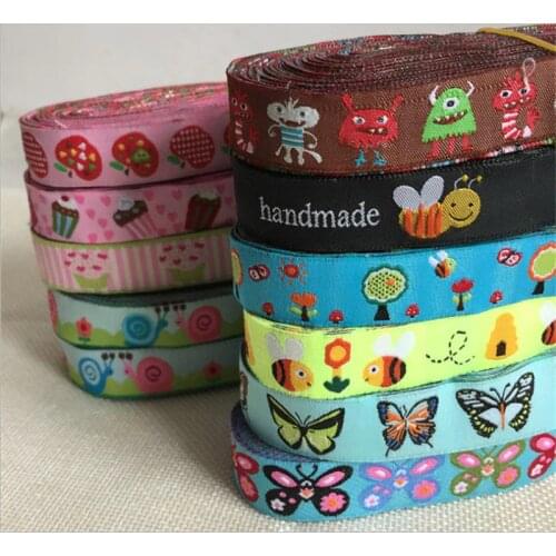 New 100% Polyester Cartoon Woven Jacquard Ribbon 5/8 '(16 mmx10yards) For DIY Dog Collar And Hats Home Textile Accessories
