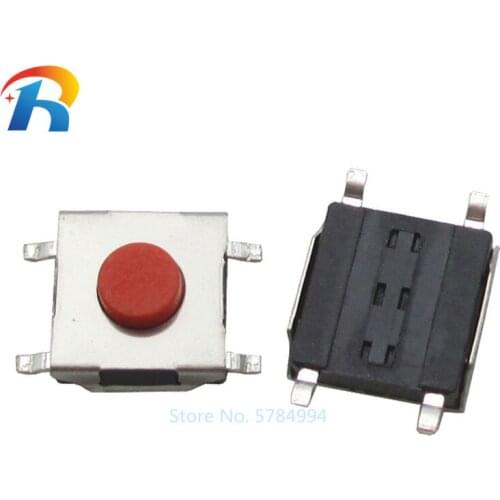 1000Pcs 100% NEW micro switch Tact Switch 6x6x2.5mm Button red button reset switch SMD 4Pins 6*6*2.5mm Push button switch 6*6