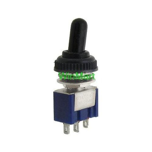 2PCS AC 125V 6A ON/OFF/ON 3 Position SPDT Toggle Switch + Waterproof Cover Cap