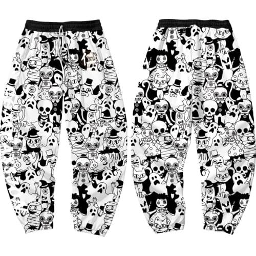 2021 3D Print Funny skull pattern Sweatpants Women/Men Fitness Joggers Spring High Street Anime Halloween Trousers Pants