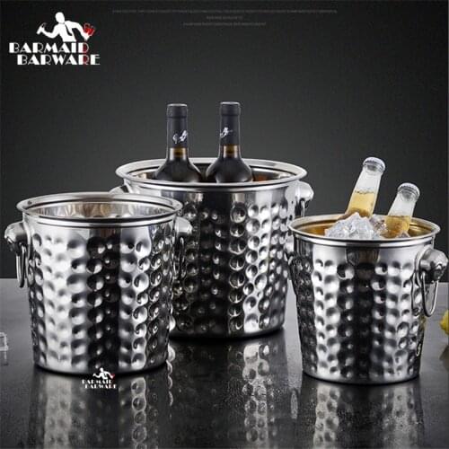 3L/5L/7L Hammered Moscow Mule Stainless Steel Ice Bucket Wine Champagne Wine Wine Bottle Cooler Beer Chiller Ice Barrel