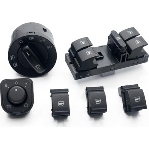 Free shipping For VW jetta mk5 golf 5 6 tiguan passat b6 CC Mirror Headlight Window switch 6PCS/SET fast shipping