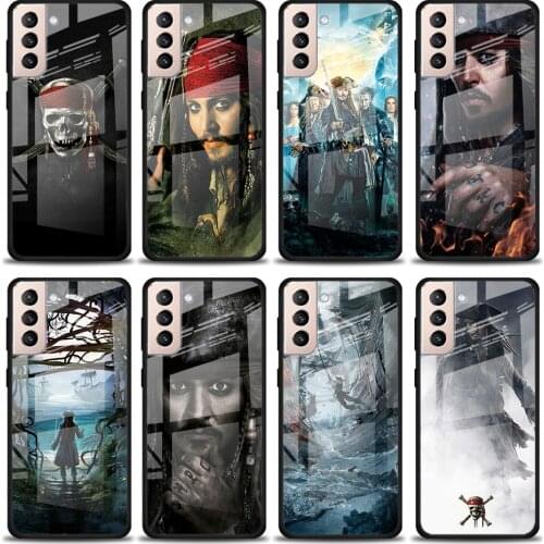 Pirates Of The Caribbean Tempered Glass Cover For Samsung Galaxy S21 Plus Ultra M21 M31 M51 A52 A72 Phone Case Coque