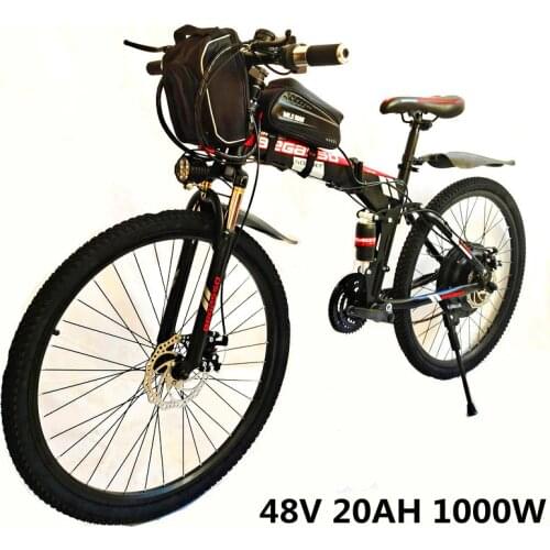 26 inch Electric Bicycle 48V 15ah Lithium Battery Electric Mountain Bike 1000W Motor Foldable EBike powerful Electric Bike