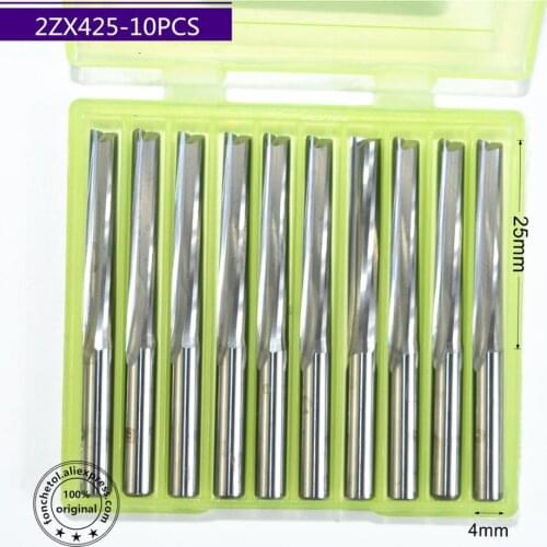 4mm*25mm,10pcs,Free shipping 2 Straight flutes end mill,CNC machine milling Cutter,Solid carbide wood tool,PVC,MDF,Acrylic,wood