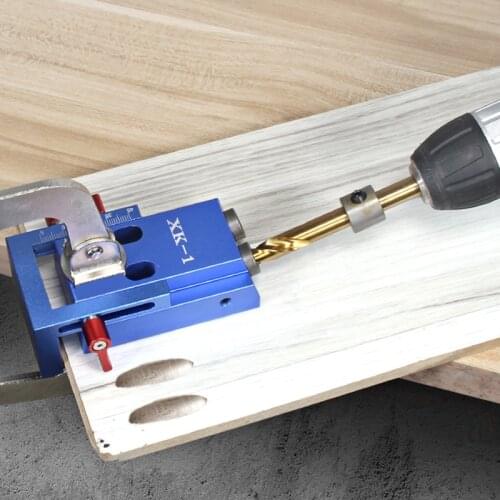 Oblique Hole Locator Pocket Hole Jig With Step Drill Bit & Accessories Woodworking Punch Locator DIY Woodworking Tools