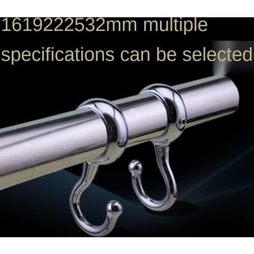6pcs Stainless Steel 16/19/22/25mm Clothing Rod Fixed Positioning Hook Sleeve Hook Kitchen Round Pipe Hook Clothes Hook Bathroom