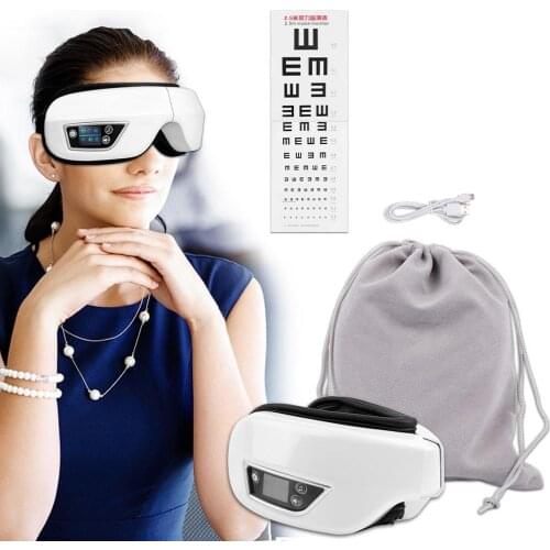 English Voice Eye Massager Hot Compress Eye Mask Vibration Massager Heating Massage Goggles Air Compression Health and Beauty
