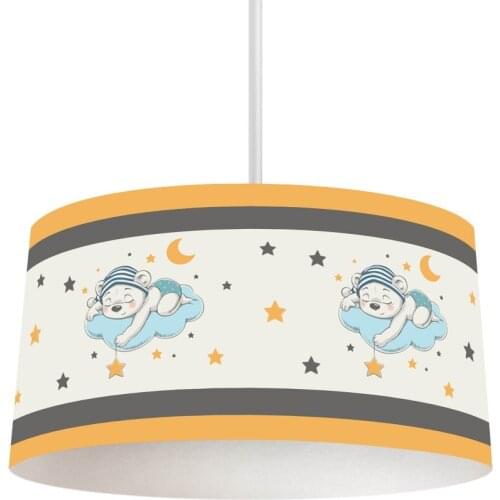 Bear in the Cloud Boy Printing Patterned Kids Baby Room Bedroom Light Pendant Lamp Chandelier