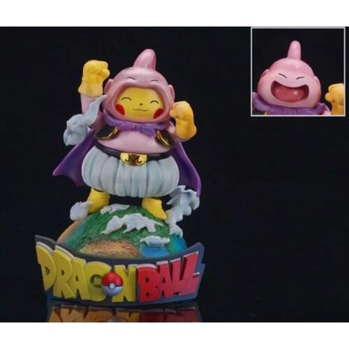 ActionFigure Model Toy Pokemon 12cm Pikachu COS Majin Buu Interchangeable Head Anime Decoration Collection Toy for Children Gift