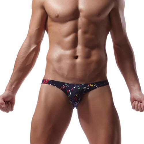 Mens Sexy Underwear Briefs Cotton Printed Gay Men Underwear Homme Jockstrap Mens Briefs Male Sexy Penis Pouch Underpants