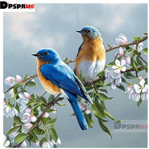 Dpsprue Full 5D DIY Square Round Diamond Painting Flower Bird 3D Embroidery Cross Stitch Rhinestone Mosaic Home Decor D01