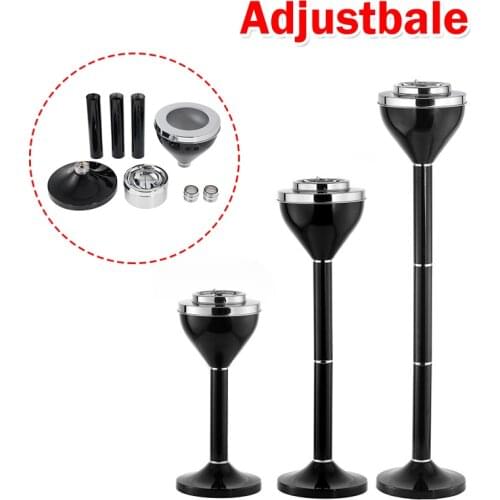 Adjustable Outdoor Standing Ashtray Toilet Patio Windproof Push Down Floor Stand Ashtray with Lid for Cigarettes KTV Office Home