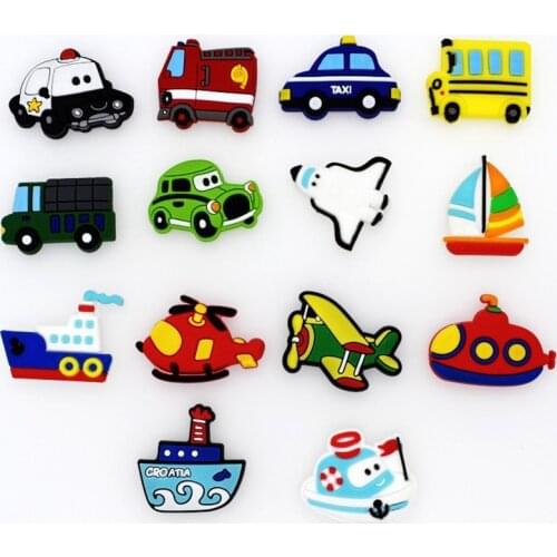 10pcs Cars Model Shoe Charms Accessories Batmobile/Racing/Train Shoe Decoration for croc charms for jibz Kids Party X-mas Gift