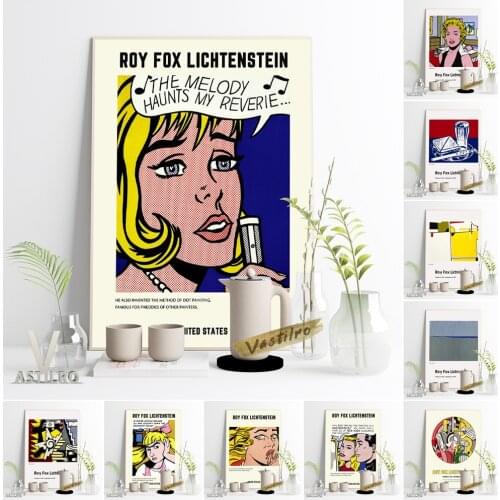 Roy Fox Lichtenstein Pop Art Artist Poster Cartoon Character Popular Comic Print Wall Stickers Housewarming Gift Idea Home Decor