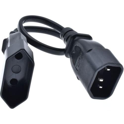 EU Power Adapter Cord , IEC 320 C14 Male Plug to European CEE 7/16 2Pin Female Power Cable For UPS PDU 30CM
