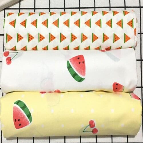 160cm width Pretty Cartoon Fruit Watermelon Print Trill Cotton Fabric For Baby Cloth Quilt Bedding Decoration