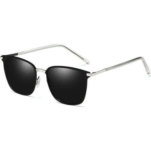 Logorela 0864 Polarized Sunglasses Men Vintage Square Frame Retro Sun Glasses Square Alloy Leg glasses UV400