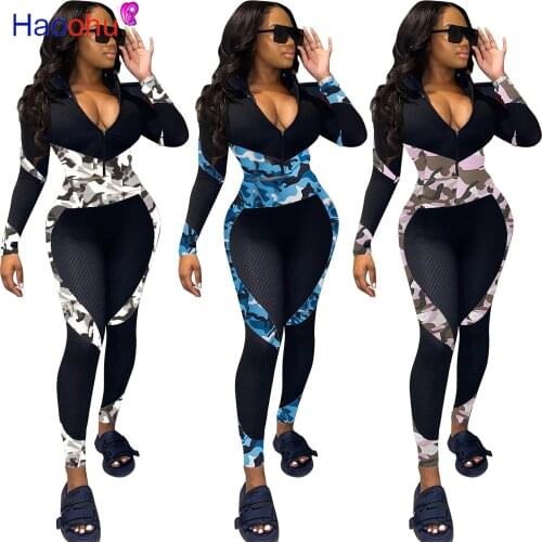HAOOHU Active Patchwork Sweatsuit Womens Set Long Sleeve Tops and Legging Suit Sport Tracksuit Two Piece Set Fitness Outfit