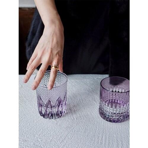 Light purple Crystal glass cup household water cup transparent juice glass