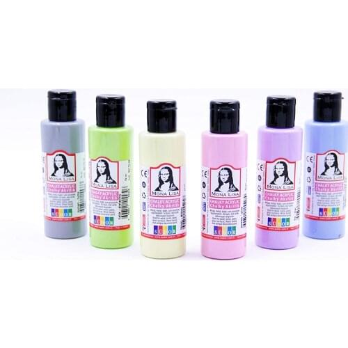 Südor Monalisa Acrylic Paint 6x70 ml Bottles Pastel Colors - Chalky Acrylic Canvas Stone Wood and Many Surface