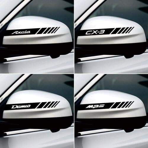 20*2CM Reflective Car Rearview Mirror Stickers 2PCS Creative Decor Decals For Mazda Axela Atenza CX-3 CX-5 CX-8 Demio MPS 3 6 MS