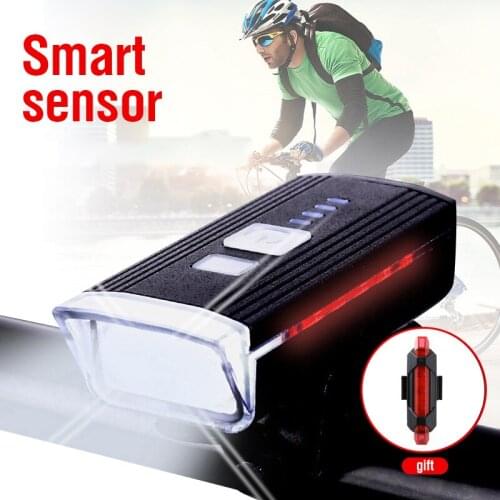 USB Road Bike Light Smart Senor MTB Bicycle Front Lights Headlight Waterproof 350 Lumens Cycling FlashLight Bike Led Accessories